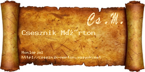 Csesznik Márton névjegykártya