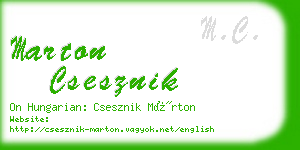 marton csesznik business card